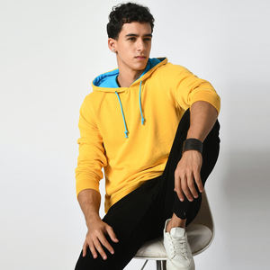 Sweat à capuche pour homme de qualité supérieure, 100% coton, doublé polaire pour l'hiver, uni, teinture unie, séchage rapide, respirant, confortable - Product Image 1