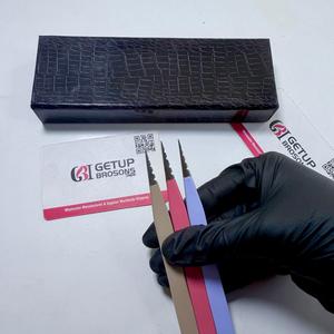 Nouvel ensemble de pinces à cils antistatiques GETUP BROSONS IMPEX en acier inoxydable, pointe lisse de 10 mm, différentes couleurs - Product Image 4