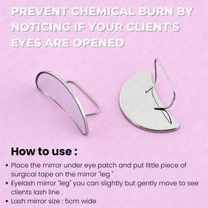 Professional <b>lash</b> extension mirror ergonomic half moon Shaped Eyelash Mirror for Eyelash Extension stainless steel <b>Lashes</b> Tools - Product Image 4