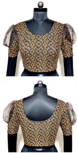 Moderne Beau Noeud Avant Ouvert Motif Modeste D'été Formelle Blouse Doux Soie Brodé Imprimé Prêt-à-Porter Top - Product Image 2