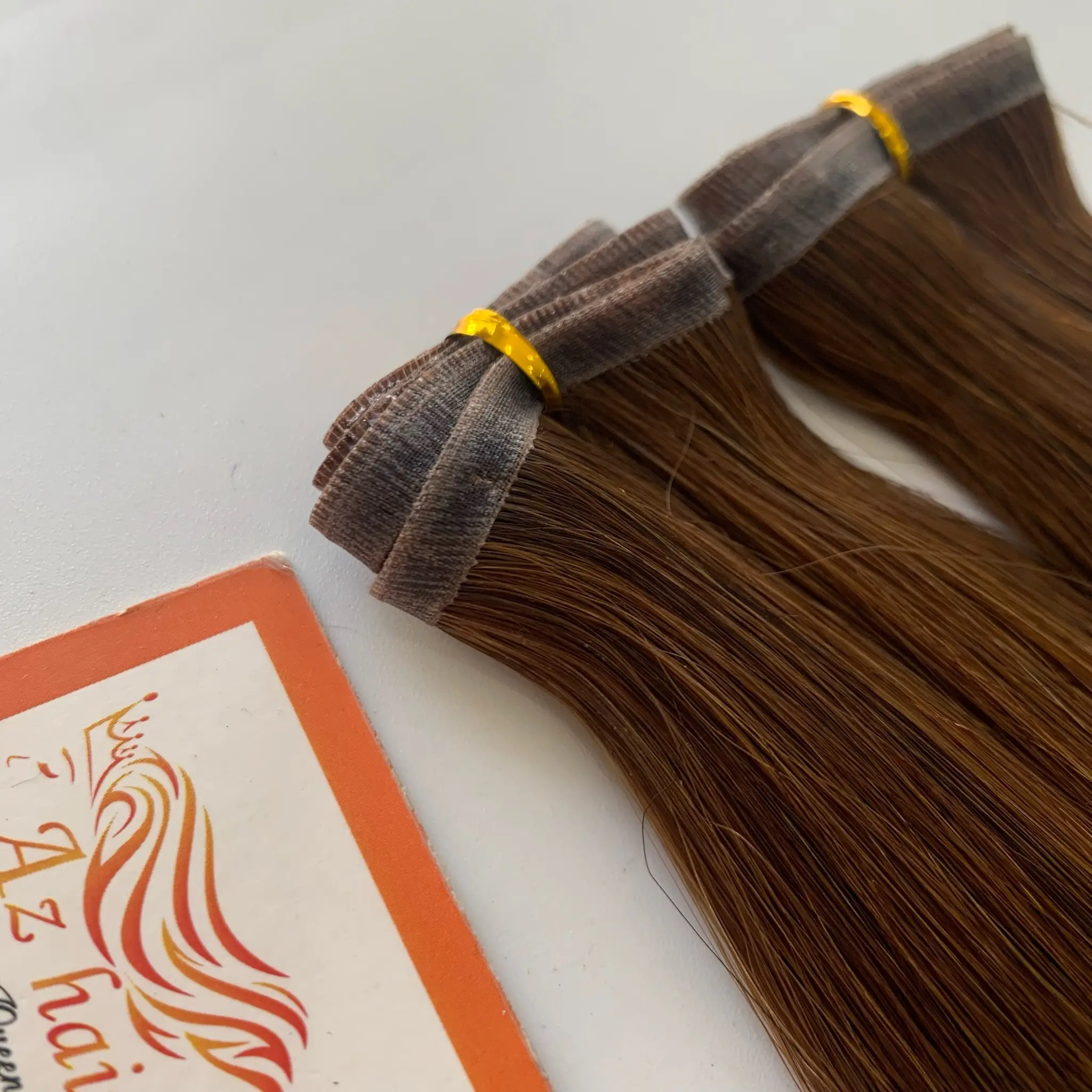 Extensiones de cabello de trama plana de 8 a 34 pulgadas de doble dibujado, color marrón oscuro, trama genio de seda plana, cabello tejido Remy vietnamita