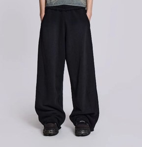 กางเกงวอร์มผ้าฝ้ายขากว้างของผู้ชายกางเกงซักด้วยกรดกางเกงผ้าขนแกะว่างเปล่าแบบ100% มีกระเป๋าออกแบบได้ตามต้องการ - Product Image 4