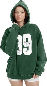 Pull à capuche 100% coton délavé à l'acide pour hommes hiver tissu éponge français brodé impression personnalisée coupe courte - Product Image 3