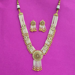 Collar Moti antiguo hecho a mano calidad de exportación con accesorio de moda chapado en oro mate - Product Image 2