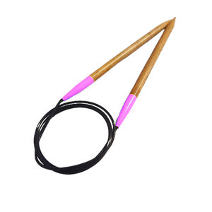 Juego de agujas de tejer de círculo de madera de bambú al por mayor con embalaje de bolsa conveniente para costura - Product Image 2