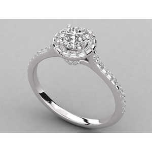 Bague élégante pour femme en or 10 carats avec diamant solitaire rond - Product Image 5