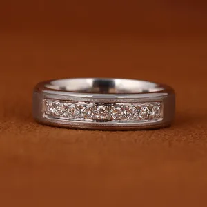 Bague en argent 925, unique, de haute qualité, alliance pour homme et femme, sertie de moissanite, pour fiançailles, bijoux de mode, anniversaire - Product Image 1