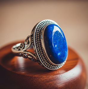 Luxury Bezel Set Natural Lapis Lazuli Rose Gold Plated Trendy Daily Wear Wedding Band <b>Ring</b> Third Party Certified Gift - Product Image 6