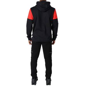 เสื้อมีฮู้ด2026ผู้ชายผ้าคอตตอน100% บล็อกมีฮู้ดสำหรับฤดูหนาวผ้าฟลีซปักโลโก้พลอยเทียมด้านหน้าลายลายเส้นสีทึบ - Product Image 2