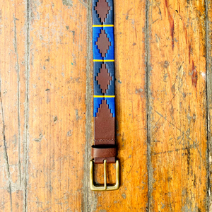 เข็มขัดหนังโปโลของผู้ชายทำด้วยมือด้วยด้ายสังเคราะห์รีไซเคิลและหัวเข็มขัดทองเหลืองสไตล์ลำลองดีไซน์ไม่เหมือนใคร - Product Image 5