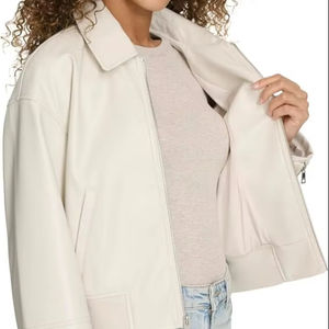 Chaqueta Bomber de Cuero Unisex para Mujer, Prenda de Vestir Clásica y Ligera, Ropa de Calle Informal - Product Image 1