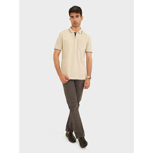 MOUNIR Camiseta Polo 100% Poliéster Ecológica, Corte Regular Moderno, Cuello Bordado, Sólida o a Rayas, Talla XL, Cómoda, Tejido de Punto de Alta Calidad - Product Image 1