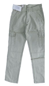 Pantalon en denim tissé à chevrons teinté en fil, vert sauge, tendance 2025 pour homme - Taille élastique, coupe ample, jogging de vacances - Product Image 3