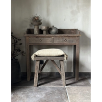 Table console rectangulaire en bois rustique marron Kamal Art Craft, 2 tiroirs, étroite, largeur 100 cm, profondeur 33 cm, chambre à coucher, villa, salon