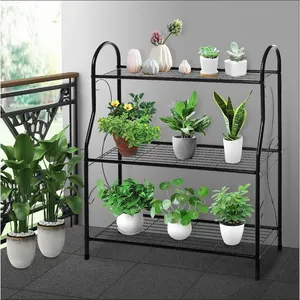 Soporte para maceta de flores para interiores y exteriores de gran capacidad, estante decorativo para plantas para el hogar, jardín, Patio, balcón, patio (negro) - Product Image 5
