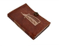 Cuaderno personalizado cortado diseños de trabajo hechos a mano nuevo Burj Al Arab diario de cuero genuino latón antiguo C-Lock diario diarios cuaderno