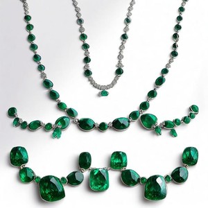 Collier de bijoux de luxe en argent sterling 925 Colliers en calcédoine verte Collier en pierre de jade - Product Image 6