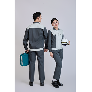 Vêtements de travail respirants en tissu TC, polyester vietnamien, manches longues, haute visibilité, sécurité, mélange de coton, FMF, homme, charbon de bois, durable - Product Image 2