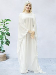 Elegante de cintura alta Maxi Vestido de playa con cuello en V ajuste relajado estilo bohemio de talla grande estirable vestido Maxi Formal - Product Image 4