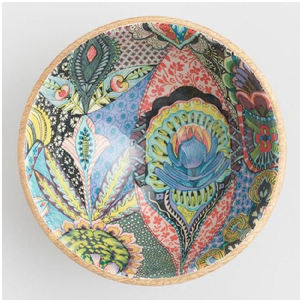 Vaisselle émaillée moderne écologique Serveur à salade en bois de manguier fait à la main Bol de service élégant pour les fêtes et les plats élégants - Product Image 2