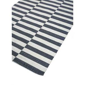 พรมขนสัตว์ทอแบบแบนสีเทา-ดำลายทางแบบนามธรรม รุ่น Alhambra ขนาด 9x12 ฟุต สำหรับตกแต่งบ้าน ห้องโถง สำหรับวัยรุ่น-รุ่น Dwrm-176 - Product Image 2