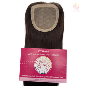 Entrega rápida Base de seda para el cabello Toppers para mujeres Seda recta Virgen vietnamita Cabello humano Topper - Product Image 2