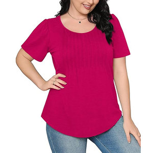 Nouvelle mode T-shirts pour femmes de qualité les plus populaires T-shirts pour femmes de couleur unie à manches courtes - Product Image 4