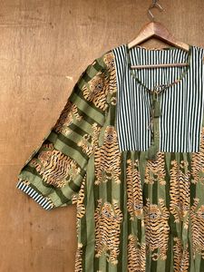 Femmes été bohème Hippie Midi Mini robe décontracté coton avec col profond bloc imprimé chaîne naturelle plus proche pour les mariages filles - Product Image 2