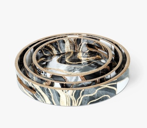 ถาดเสิร์ฟอาหารเคลือบหินอ่อนเลียนแบบทำจากวัสดุ MDF ถาดอาหารตกแต่งห้องครัวบ้านเสิร์ฟของขวัญขายส่งอินเดีย - Product Image 1