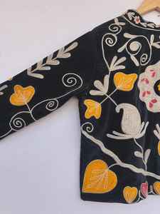 Black Suzani Embroidered <b>Jacket</b> Handmade Embroidered <b>Jacket</b> Winter Warm <b>Jacket</b> Women <b>Jacket</b> <b>Hippie</b> <b>Jacket</b> Wholesale From India - Product Image 2