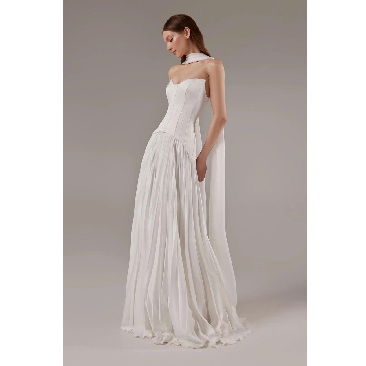 champagne prom dresses Charming A line Champagne Prom Dress With Puffy Sleeves Long Prom Dres –  PreppyDress main image 1