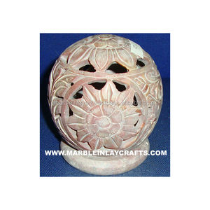 Soapstone-Soporte de vela hecho a mano, luz de té bonita - Product Image 1