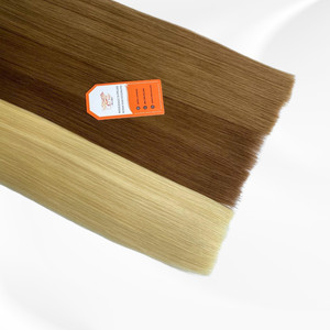Human Hair Extensions Light Blonde Silver #4ash Light Brown #5 Single Weft Double Drawn Remy Hair - Product Image 6