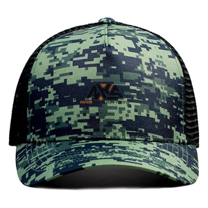 Casquette de camionneur en maille de qualité supérieure pour homme-Casquette snapback réglable avec design rétro camouflage noir - Product Image 1