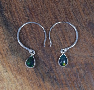 Boucles d'oreilles Spinner faites à la main en pierre précieuse opale 925 en argent Sterling massif or haute qualité mode goutte femmes bijoux de fête de mariage - Product Image 2