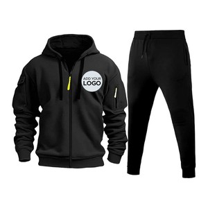 Chándal táctico con forro polar para hombre, conjunto de chándal de 2 piezas, sudaderas con capucha tácticas, pulóver y joggers de carga atléticos - Product Image 5