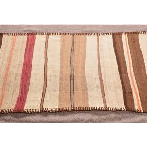 Vintage Rug, 2.6x12.3 ft Turkish Rug, <b>Brown</b> Red Oriental <b>Wool</b> Rug - Product Image 4