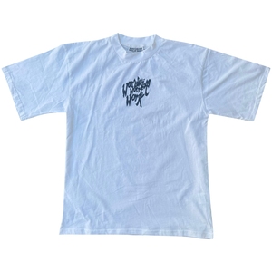 Personalizado blanco 100% algodón de los hombres de gran tamaño recortada Boxy gráfico diseñador Camiseta con cuello de serigrafía - Product Image 4