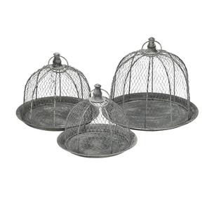 Juego de 3 Domos de Metal de Hierro - Campanas de Cocina Ecológicas de Color Gris para Alimentos y Plantas para Regalos - Product Image 1