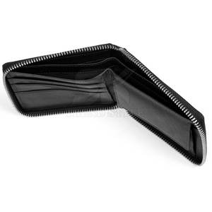 Cartera de cuero con cremallera de un solo tono y diseño de logotipo personalizado, superventas, precio mayorista - Product Image 6