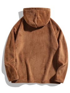 Polaire demi-fermeture éclair sweat à capuche surdimensionné Streetwear pull sweat Logo personnalisé chaud hiver unisexe usine approvisionnement en gros - Product Image 6
