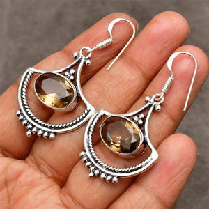 Pendientes de Cornalina, Latón Chapado en Oro, Joyería Vintage Hecha a Mano, Certificado IGI, HARI OM CREATIONS, Temporada de Verano, Boda, Unisex - Product Image 3