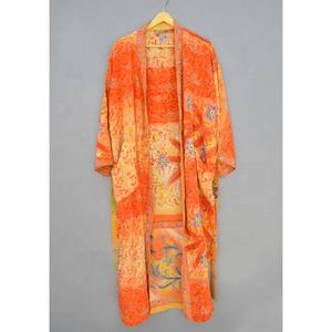 Bata de baño de seda con cinturón ajustable para dama de honor, traje de baño Vintage para mujer, para verano - Product Image 4