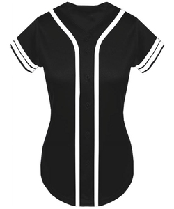 Uniforme de béisbol de calidad superior para mujer en patrón sólido Logotipo personalizado Ropa deportiva transpirable Jersey de béisbol personalizado - Product Image 5