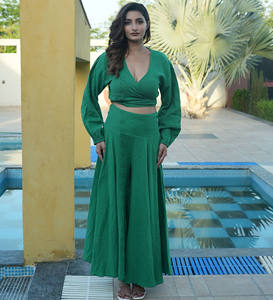 Bohemian Fashion Designer's Trending Women's Wear <b>Summer</b> Two Piece Full <b>Sleeve</b> Dress - Product Image 4