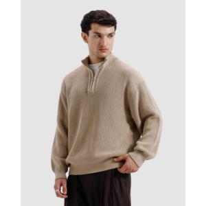 Pull en tricot géométrique unisexe pour homme, coupe ample, en coton molletonné 300 GSM, chaleur hivernale, automne-hiver - Product Image 4