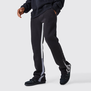 Track Sweat Pants 100% Cotton French Terry Unisex Double Waist Straight Flare Sweatpants <b>for</b> <b>Men</b> Loose <b>Trousers</b> Blank Wide Leg - Product Image 1