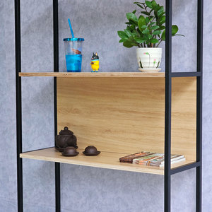 Étagère minimaliste à 4 niveaux KS68218 84x30x120cm en contreplaqué avec structure en fer, design peu encombrant pour la maison, le bureau, le salon, l'école, l'hôtel - Product Image 4