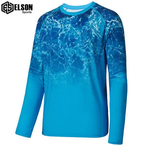 Camiseta sublimada de secado rápido de alta calidad para hombre, protección UV, cómoda, pesca, 50% poliéster, 50%, camiseta de Spandex para hombre - Product Image 5