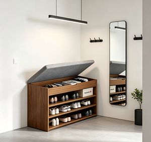 Wood <b>Shoe</b> <b>Rack</b> Organizer Multi Tier Open Shelf <b>Storage</b> Cabinet for Living Room Entryway Home - Product Image 2